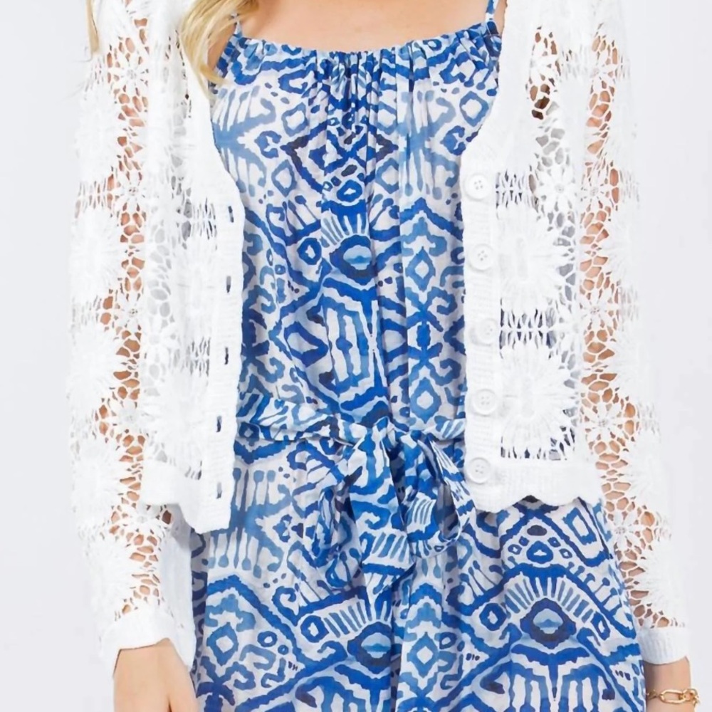 Paparazzi White Crochet Flower Top
